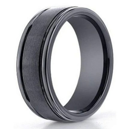 Fineryflow Men's Black Ceramic Wedding Ring